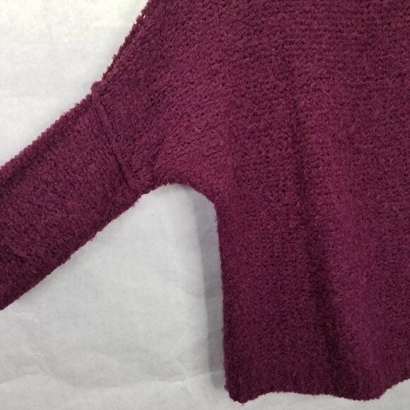 Free People She's All That Alpaca Sweater M Purple Oversized Chunky Open Knit - Picture 6 of 14